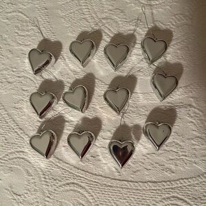 Silver Heart Ornaments